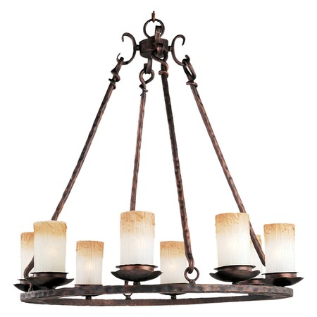 Maxim Eight Light Oil Rubbed Bronze Wilshire Glass Candle Chandelier 10976WSOI